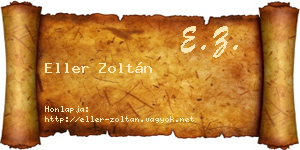 Eller Zoltán névjegykártya
