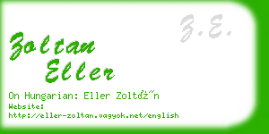 zoltan eller business card